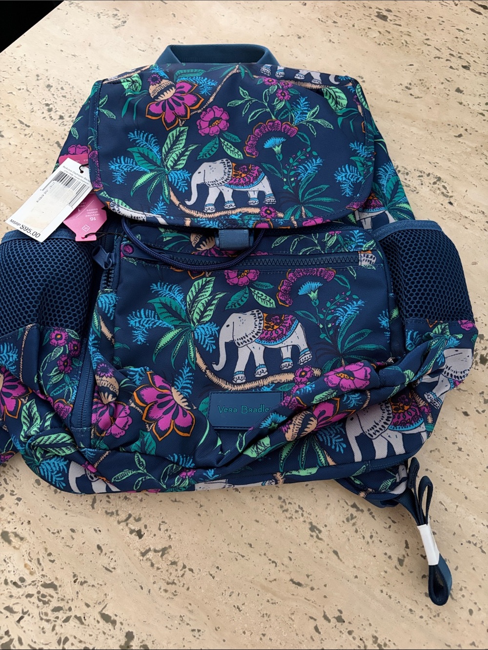 Vera Bradley ReActive Daytripper Backpack Kerala Elephants